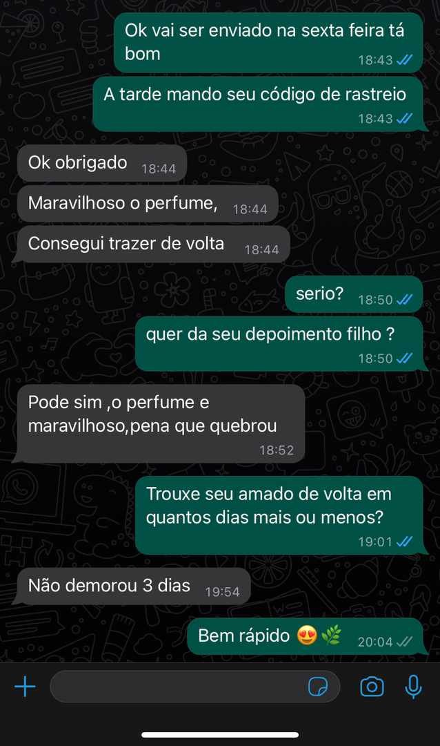 trouxe de volta em 3 dias